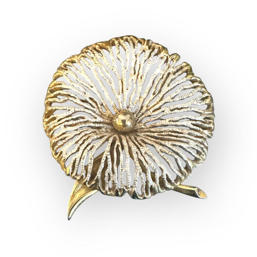Pastelli Vintage Goldtone Enamel Floral Flower Brooch